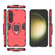 Samsung Galaxy S24+ 5G PC + TPU Shockproof Protective Phone Case with Magnetic Ring Holder - Red