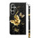 Samsung Galaxy S24+ 5G 3D Painted Leather Phone Case - Golden Swallow Butterfly