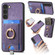 Samsung Galaxy S24+ 5G Retro Splitable Magnetic Card Bag Leather Phone Case - Purple