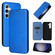 Samsung Galaxy S24+ 5G Carbon Fiber Texture Flip Leather Phone Case - Blue