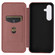 Samsung Galaxy S24+ 5G Carbon Fiber Texture Flip Leather Phone Case - Brown