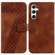 Samsung Galaxy S24+ 5G 7-shaped Embossed Leather Phone Case - Brown