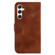 Samsung Galaxy S24+ 5G 7-shaped Embossed Leather Phone Case - Brown