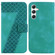 Samsung Galaxy S24+ 5G 7-shaped Embossed Leather Phone Case - Green