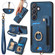 Samsung Galaxy S24+ 5G Retro Skin-feel Ring Multi-card Wallet Phone Case - Blue