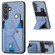 Samsung Galaxy S24+ 5G Carbon Fiber Wallet Flip Card K-shaped Holder Phone Case - Blue Samsung Galaxy S24+ 5G Carbon Fiber Wallet Flip Card K-shaped Holder Phone Case - Blue