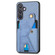 Samsung Galaxy S24+ 5G Carbon Fiber Wallet Flip Card K-shaped Holder Phone Case - Blue Samsung Galaxy S24+ 5G Carbon Fiber Wallet Flip Card K-shaped Holder Phone Case - Blue