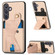 Samsung Galaxy S24+ 5G Carbon Fiber Wallet Flip Card K-shaped Holder Phone Case - Khaki Samsung Galaxy S24+ 5G Carbon Fiber Wallet Flip Card K-shaped Holder Phone Case - Khaki