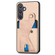 Samsung Galaxy S24+ 5G Carbon Fiber Wallet Flip Card K-shaped Holder Phone Case - Khaki Samsung Galaxy S24+ 5G Carbon Fiber Wallet Flip Card K-shaped Holder Phone Case - Khaki
