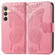 Samsung Galaxy S24+ 5G Butterfly Love Flower Embossed Leather Phone Case - Pink