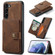 Samsung Galaxy S24+ 5G JEEHOOD J01 Retro Magnetic Detachable Wallet Phone Case - Brown