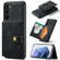 Samsung Galaxy S24+ 5G JEEHOOD J01 Retro Magnetic Detachable Wallet Phone Case - Black