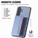 Samsung Galaxy S24+ 5G Carbon Fiber Magnetic Card Wallet RFID Blocking Phone Case - Blue