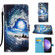 Samsung Galaxy S24+ 5G Colored Drawing Pattern Plain Weave Leather Phone Case - Waves And Sun Samsung Galaxy S24+ 5G Colored Drawing Pattern Plain Weave Leather Phone Case - Waves And Sun