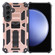 Samsung Galaxy S24+ 5G Armor Shockproof TPU + PC Magnetic Phone Case with Holder - Rose Gold