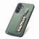 Samsung Galaxy S24+ 5G Carbon Fiber Vertical Flip Zipper Phone Case - Green