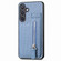 Samsung Galaxy S24+ 5G Carbon Fiber Vertical Flip Zipper Phone Case - Blue