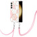 Samsung Galaxy S24+ 5G Electroplating IMD Splicing Dual-side Marble TPU Phone Case with Lanyard - Pink White