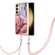 Samsung Galaxy S24+ 5G Electroplating Marble Dual-side IMD Phone Case with Lanyard - Rose Red 014