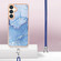 Samsung Galaxy S24+ 5G Electroplating Marble Dual-side IMD Phone Case with Lanyard - Blue 018