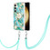 Samsung Galaxy S24+ 5G Electroplating Splicing Marble Flower IMD TPU Phone Case with Lanyard - Blue Flower