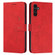 Samsung Galaxy S24+ Skin Feel Heart Embossed Leather Phone Case with Long Lanyard - Red Samsung Galaxy S24+ Skin Feel Heart Embossed Leather Phone Case with Long Lanyard - Red