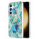 Samsung Galaxy S24+ 5G Splicing Marble Flower IMD TPU Phone Case Ring Holder - Green