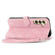 Samsung Galaxy S24+ 5G Embossed Flower Zipper Leather Phone Case - Pink