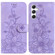 Samsung Galaxy S24+ 5G Lily Embossed Leather Phone Case - Purple
