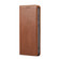 Samsung Galaxy S24+ 5G Fierre Shann PU Genuine Leather Texture Phone Case - Brown