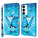 Samsung Galaxy S24+ 5G 3D Painting Pattern Flip Leather Phone Case - Three Butterflies