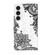 Samsung Galaxy S24+ 5G 3D Painting Pattern Flip Leather Phone Case - Diagonal Black Flower