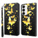 Samsung Galaxy S24+ 5G 3D Painting Pattern Flip Leather Phone Case - Gold Butterfly