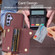 Samsung Galaxy S24+ DF-09 Crossbody Litchi texture Card Bag Design PU Phone Case - Wine Red