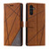 Samsung Galaxy S24+ 5G Skin Feel Splicing Horizontal Flip Leather Phone Case - Brown