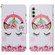 Samsung Galaxy S24+ 5G Colored Drawing Pattern Leather Phone Case - Crown Unicorn