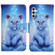 Samsung Galaxy S24+ 5G Colored Drawing Pattern Leather Phone Case - Little Leopard