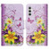 Samsung Galaxy S24+ 5G Colored Drawing Pattern Leather Phone Case - Yellow Flower Butterfly