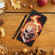 Samsung Galaxy S24+ 5G Colored Drawing Pattern Leather Phone Case - Flame Skull