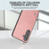 Samsung Galaxy S24+ 5G ABEEL Black Edge Two-color Calf Texture PU Phone Case - Pink