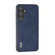 Samsung Galaxy S24+ 5G ABEEL Black Edge Two-color Calf Texture PU Phone Case - Blue