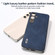 Samsung Galaxy S24+ 5G ABEEL Black Edge Two-color Calf Texture PU Phone Case - Blue