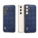 Samsung Galaxy S24+ 5G ABEEL Weave Plaid PU Phone Case with Holder - Blue