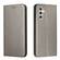 Samsung Galaxy S24+ 5G Carbon Fiber Texture Flip Holder Leather Phone Case - Grey