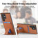 Samsung Galaxy S24+ 5G Carbon Fiber Card Bag Fold Stand Phone Case - Brown