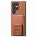 Samsung Galaxy S24+ 5G Carbon Fiber Card Bag Fold Stand Phone Case - Brown