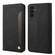 Samsung Galaxy S24+ 5G Skin Feel Splicing Leather Phone Case - Black