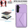 Samsung Galaxy S24+ 5G Rhombic Texture Card Bag RFID Phone Case with Long Lanyard - Light Purple
