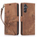 Samsung Galaxy S24+ 5G Orchid Butterfly Embossed Leather Phone Case - Brown