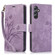 Samsung Galaxy S24+ 5G Orchid Butterfly Embossed Leather Phone Case - Purple